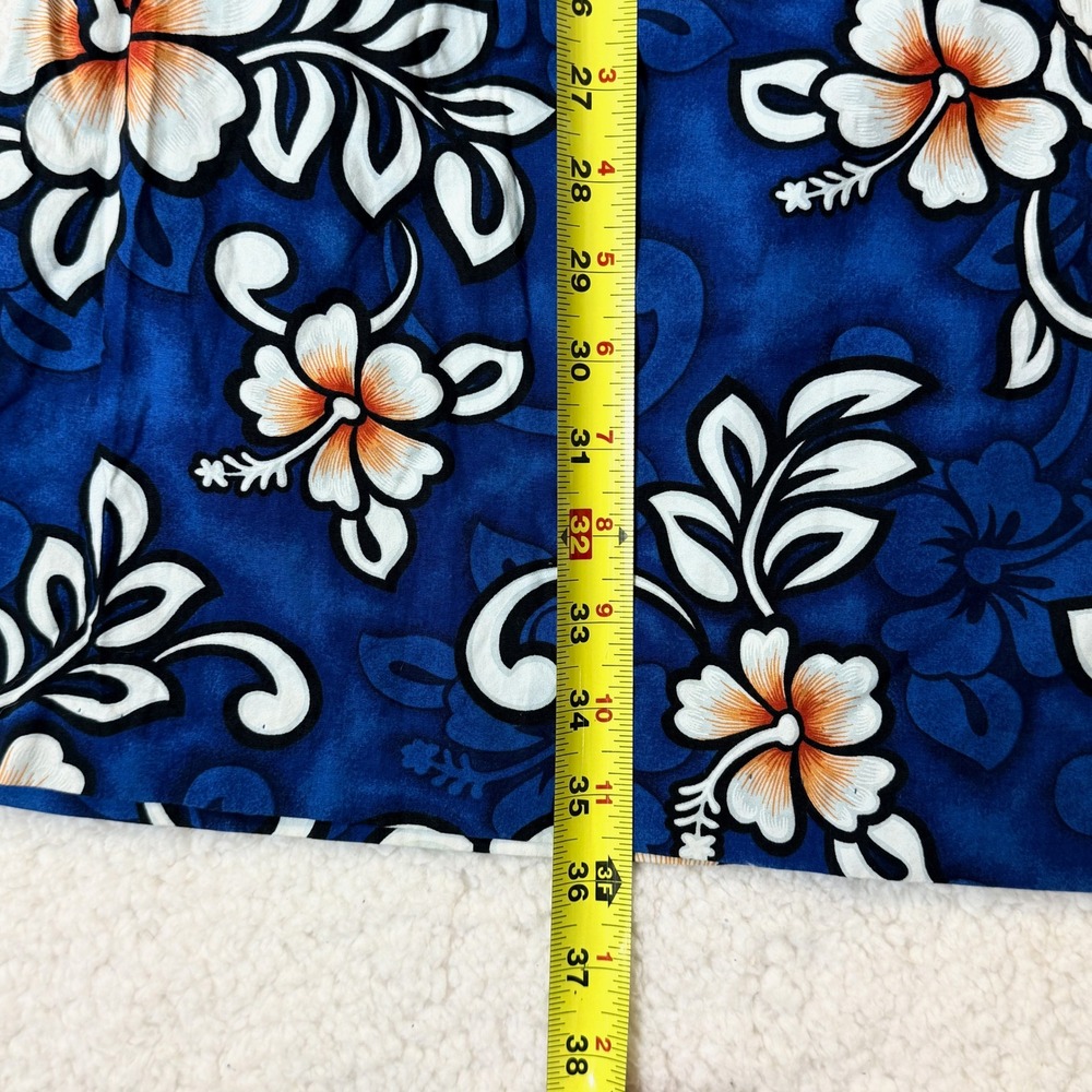 Hilo Hattie Vintage 10 (modern 4) Hawaiian Dress Blue Floral Cotton Made in HI - Picture 9 of 9